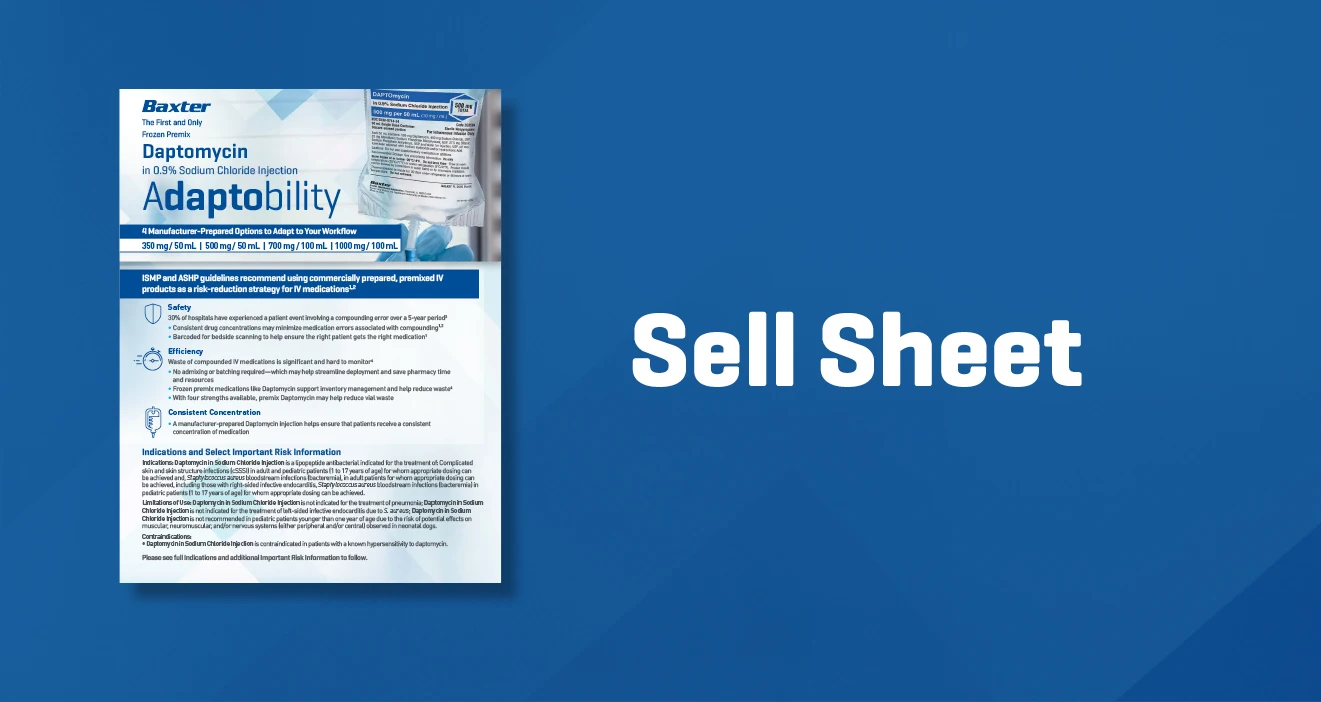 Image of the Daptomycin sell sheet